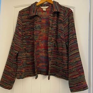 Christopher and Banks Multi-Colored Button Down Tweed Blazer size M